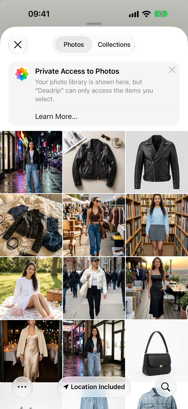 Picking a photo of a pile of clothes